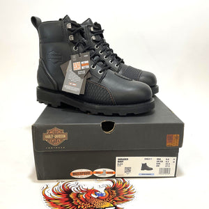 NEW Harley SZ9.5  Mens Shrader 6" Black Waterproof Motorcycle Boots D96311-9.5