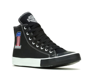 NEW Harley Mens Size 9.5 Baxter High-Top #1 Black Leather Sneakers D93904-9.5