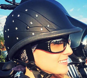 NEW BADASS Large Diamonds in the Ruff Smallest DOT Certified Helmet BA-DITR-LG