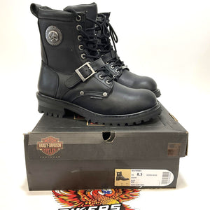 NEW Harley SZ 8.5 Mens Faded Glory Skull Waterproof Motorcycle Boots D96299-8.5