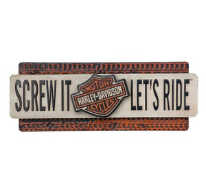 NEW Genuine Harley Screw It Let's Ride Embossed Metal Sign, 22 x 9" HDL-15518