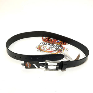 Harley Woman's X Large Heat Embossed Logo Genuine Leather Belt Black BMW014/08XL