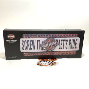 NEW Genuine Harley Screw It Let's Ride Embossed Metal Sign, 22 x 9" HDL-15518