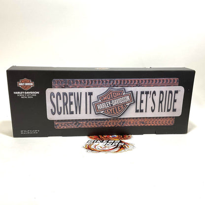 NEW Genuine Harley Screw It Let's Ride Embossed Metal Sign, 22 x 9" HDL-15518