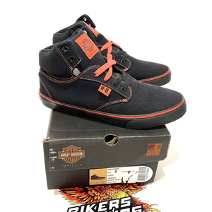 NEW Harley Men's Size 8 Wrenford Black/Orange 3.5-Inch Sneakers D93898-8
