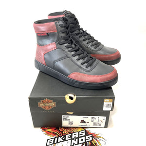 NEW Harley Mens Size 9 Grady 5.25-Inch Black and Red Sneaker Boots D93856-9