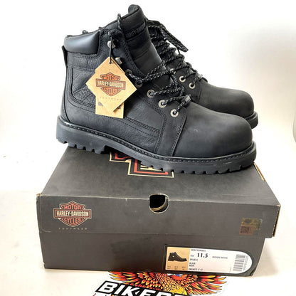 NEW Harley Mens SZ 11.5 Drewett 5.5" Black Waterproof Safety Boots D93854-11.5