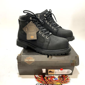 NEW Harley Mens SZ 9 Drewett 5.5-Inch Black Waterproof Safety Boots D93854-9