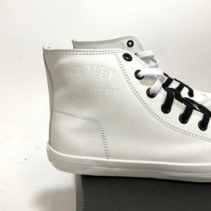 NEW Harley Mens Size 10 Nathan High-Top White Leather Sneakers D93901-10