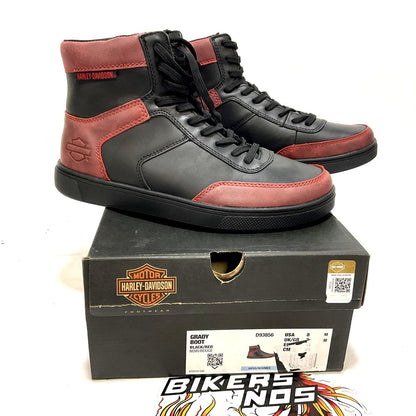 NEW Harley Mens Size 8 Grady 5.25-Inch Black and Red Sneaker Boots D93856-8