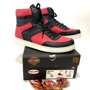 NEW Harley Mens Size 11.5 Grady 5.25" Red/Black Riding Sneaker Boots D96305-11.5