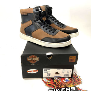 NEW Harley Mens Size 9.5 Grady 5.25" Brown/Black Riding Sneaker Boots D96304-9.5