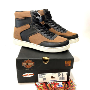 NEW Harley Mens Size 9 Grady 5.25-Inch Brown/Black Riding Sneaker Boots D96304-9
