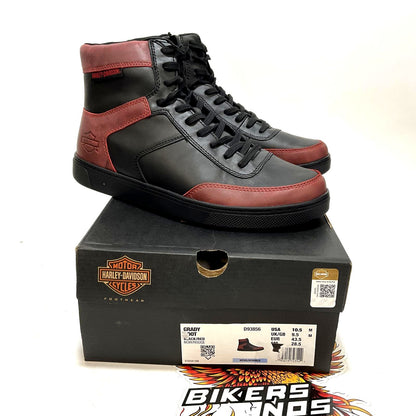NEW Harley Mens Size 10.5 Grady 5.25" Black and Red Sneaker Boots D93856-10.5