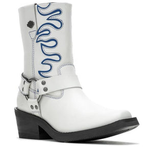 NEW Harley Womens Size10 Korsen 8-In White Motorcycle Harness Boots D87293-10