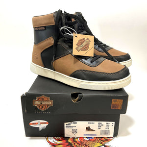 NEW Harley Mens SZ 11.5 Grady 5.25" Brown/Black Riding Sneaker Boots D96304-11.5