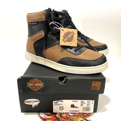 NEW Harley Mens SZ 11.5 Grady 5.25" Brown/Black Riding Sneaker Boots D96304-11.5