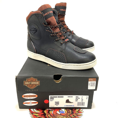 NEW Harley Mens Size 7 WP Leather 6" Motorcycle Sneaker Boots D96303-7