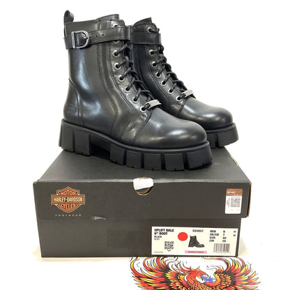 NEW Harley Womens Size 9 Uplift Buckle 6" Black Biker Fashion Boots D84807-9