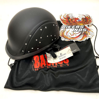NEW BADASS Large Diamonds in the Ruff Smallest DOT Certified Helmet BA-DITR-LG