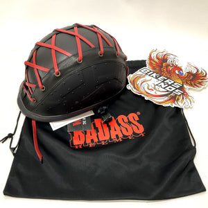 NEW BADASS Large Fit 2B Tied  Smallest DOT Certified Motorcycle Helmet BA-FIT-LG