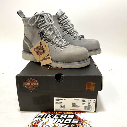 NEW Harley Womens Size 9.5 Denway 4.5-Inch Dark Grey Motorcycle Boots D87294-9.5