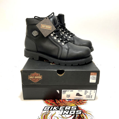 NEW Harley Mens Size10 Grimes 5" Black Flash Series Motorcycle Boots D96224-10