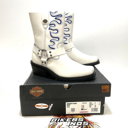 NEW Harley Womens Size 9 Korsen 8-In White Motorcycle Harness Boots D87293-9