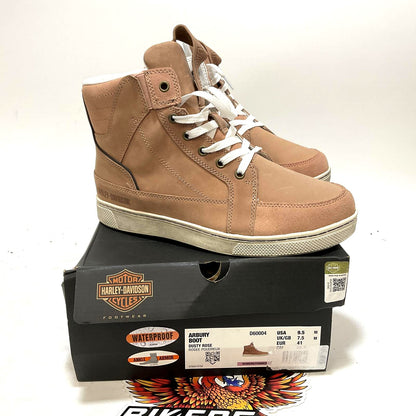 NEW Harley Womens Siz 9.5 Arbury Waterproof Riding Sneaker Dusty Rose D60004-9.5