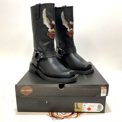 NEW Harley Mens Size 8 Darren 11.5-Inch Black Motorcycle Biker Boots D93216-8