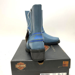 NEW Harley Womens Size 6.5 Korsen Western Styled Blue Harness Boots D87292-6.5