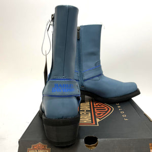 NEW Harley Womens Size 9.5 Korsen Western Styled Blue Harness Boots D87292-9.5
