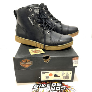 NEW Harley Mens Size 8.5  Breman Black Motorcycle Sneaker Boots D96260-8.5