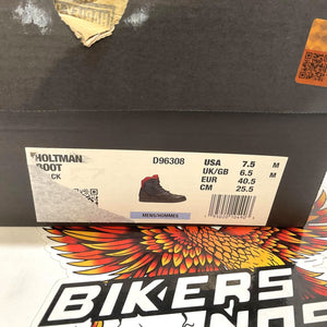 NEW Harley Mens Size 7.5 Holtman Black 6" Waterproof Motorcycle Boots D96308-7.5