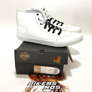 NEW Harley Size 13 Mens Nathan High-Top White Leather Sneakers D93901-13