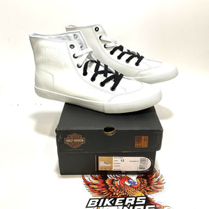 NEW Harley Size 12 Mens Nathan High-Top White Leather Sneakers D93901-12