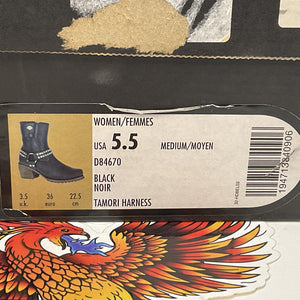 NEW Harley Womens Size 5.5 Tamori 6-In Black Biker Harness Boots D84670-5.5