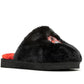 NEW Harley Womens Size 8 Barela Flame Logo Fur House Slippers D84801-8