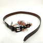 NEW Harley Mens 44" Tooled Flames HD Logo Genuine Leather Belt Brown BMM031/0144