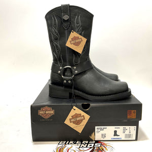 NEW Harley Mens Size 8 Hustin West 11-Inch Black Motorcycle Boots D93865-8
