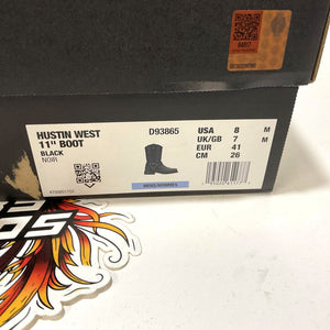 NEW Harley Mens Size 8 Hustin West 11-Inch Black Motorcycle Boots D93865-8