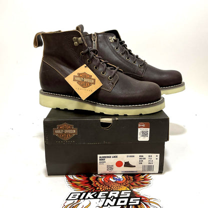 NEW Harley Mens Size 8.5 Aldredge 6" Brown Casual Lace Biker Boots D10006-8.5