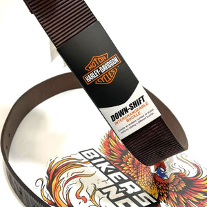 NEW Harley Mens 36" Belt Laser H-D Logo Genuine Leather Belt Brown BMM026/0236