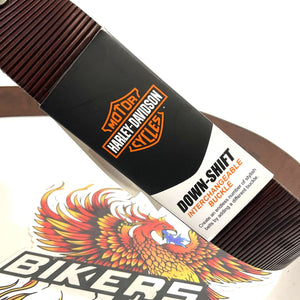 Harley Mens 44" Belt Laser H-D Logo Genuine Leather Belt Brown BMM026/0244