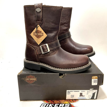 NEW Harley Mens Size 9.5 Dallam 8.75-Inch Brown Engineer Boots D93850-9.5