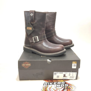NEW Harley Mens Size 8 Dallam 8.75-Inch Brown Engineer Biker Boots D93850-8