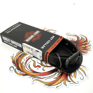 Harley Leather Embossed H-D Logo 13-17" Adjustable Pet Collar Black MPC200/08M