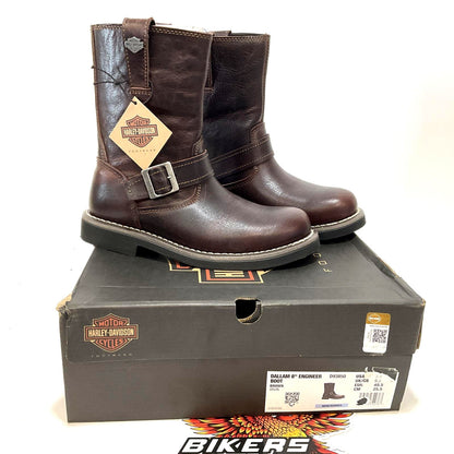 NEW Harley Mens Size 7.5 Dallam 8.75-Inch Brown Engineer Biker Boots D93850-7.5