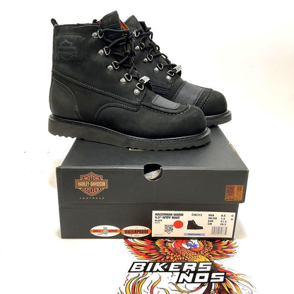 NEW Harley Mens Size 8.5 Hagerman Warm 5.5" Black Waterproof Boots D96315-8.5
