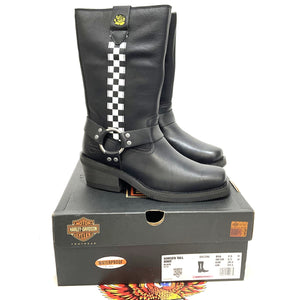 Harley Womens Size 7.5 Korsen Black 10" Waterproof Fashion Harness Boots D87296